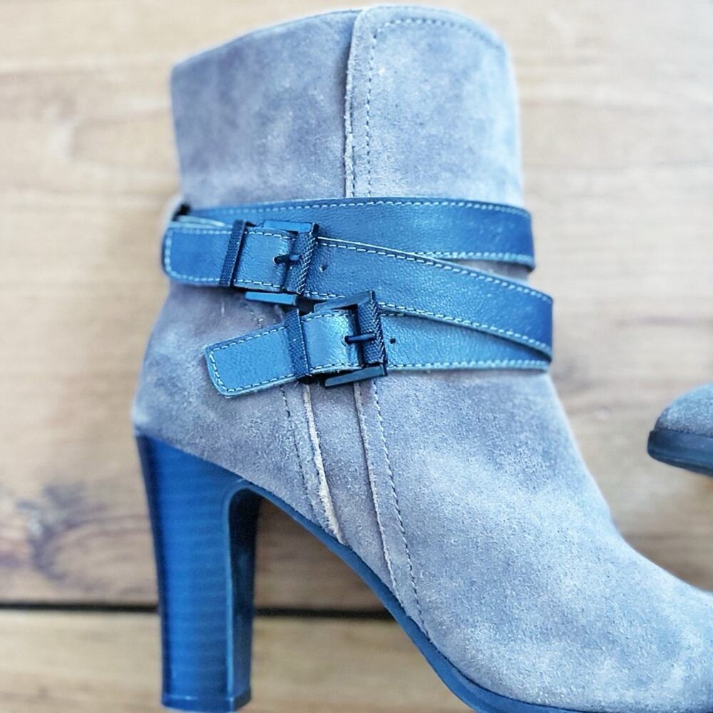 Nicole Faux Suede Heeled Ankle Boots Brown Tan Size 8 - Picture 7 of 11